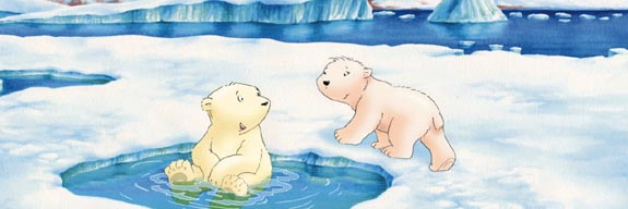 Kleiner Eisbär in der Walbucht